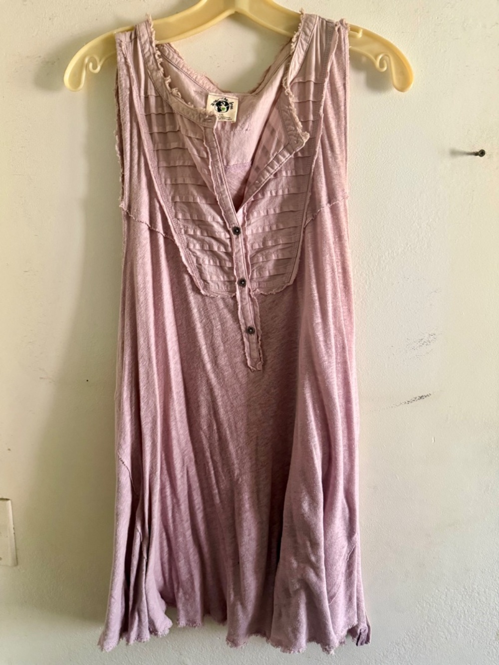 Free People Lavender Sleeveless Tunic Top with Ruffle Details